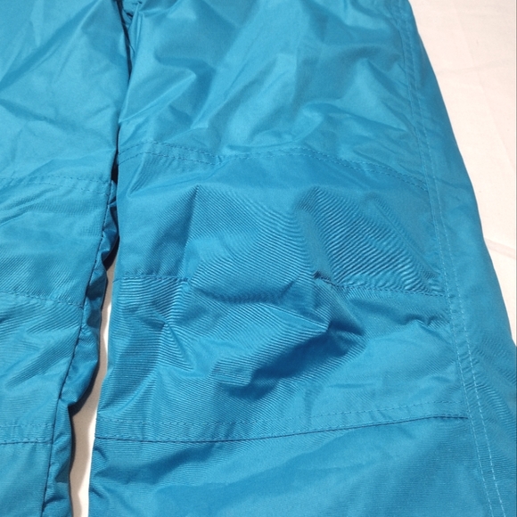 Stevies Aqua Blue Fleece Upper Overall Snow Bibs Ski Pants - Picture 12 of 13